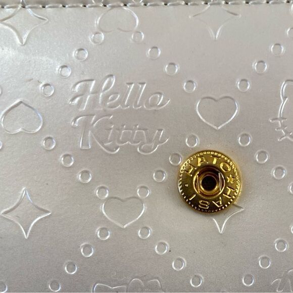 Hello Kitty Sanrio White Faux Patent Leather Long Wallet - Adorable! VGUC! - Picture 9 of 13